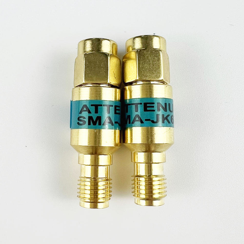 2W DC-6GHz SMA Hombre a SMA Mujer Atenuador RF coaxial 1/2/3/5/6/10/15/30db Atenuador SMA Conectores fijos Placa de oro