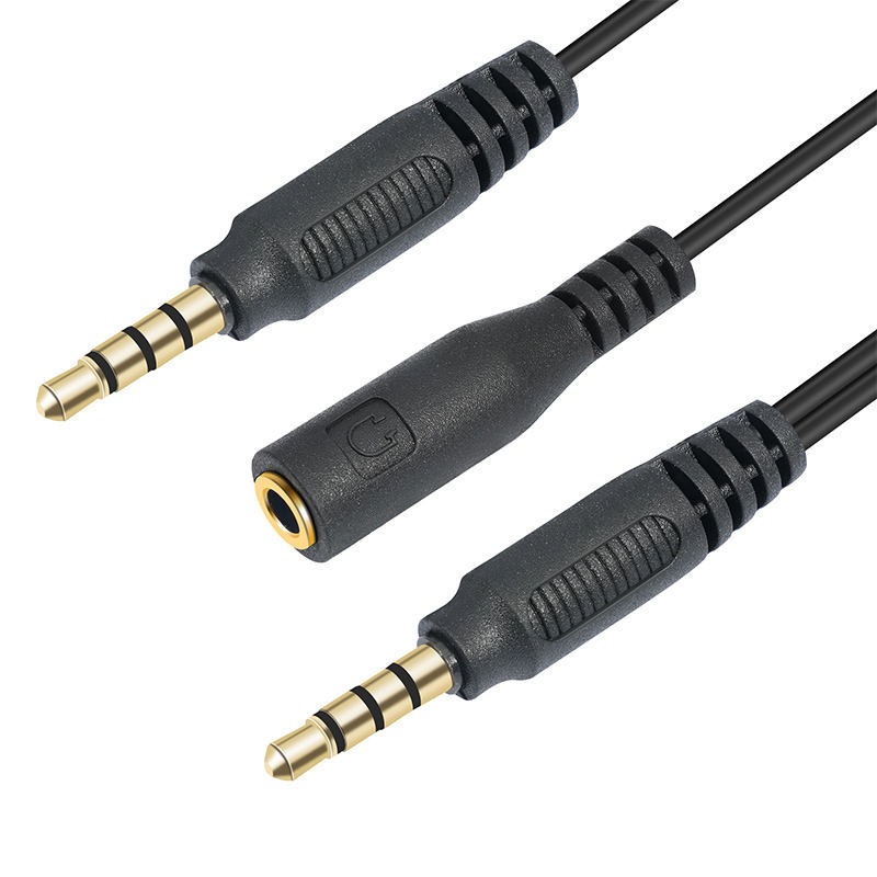 2 en 1 Extensión de conversión de cable 3.5 Stereo Plug a 3.5 Stereo Plug a 4/1 