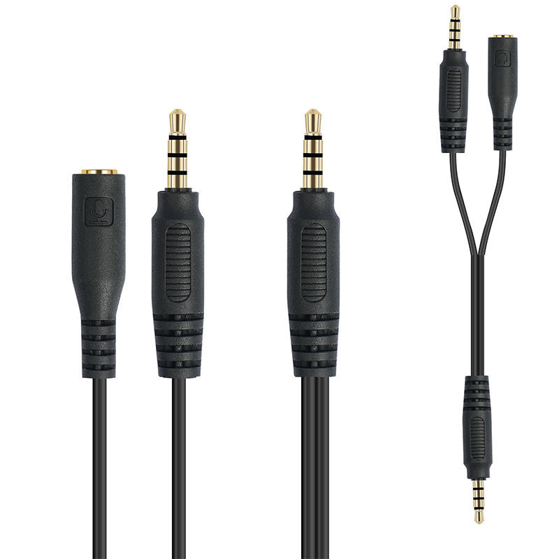 2 en 1 Extensión de conversión de cable 3.5 Stereo Plug a 3.5 Stereo Plug a 4/1 
