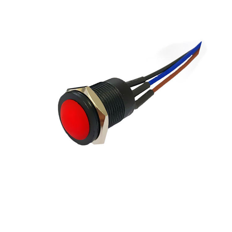 Wintai-Tech botón de empuje trompeta interruptor 12v botón de empuje interruptor de arranque 12mm botón de empuje momentáneo Interruptor con ensamblaje de cable