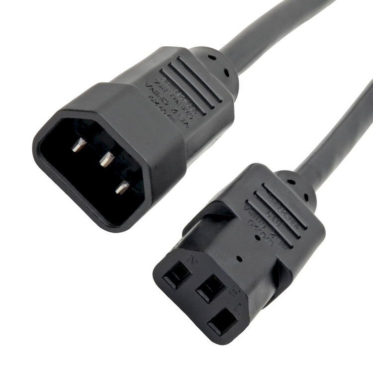 RY C13 a C14 10a Cable de alimentación de 250v 18 Awg C14 con una toma de corriente de C13