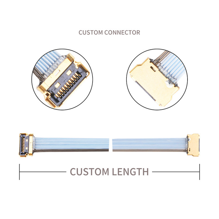 LVDS cable Cableline UY 10P 0.35mm Pitch I Pex 20857-010T-01 ensamblajes de cables para el cable micro coaxial de Ipex