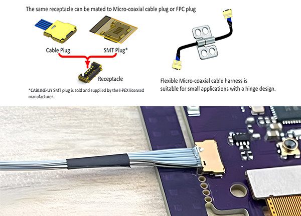 LVDS cable Cableline UY 10P 0.35mm Pitch I Pex 20857-010T-01 ensamblajes de cables para el cable micro coaxial de Ipex