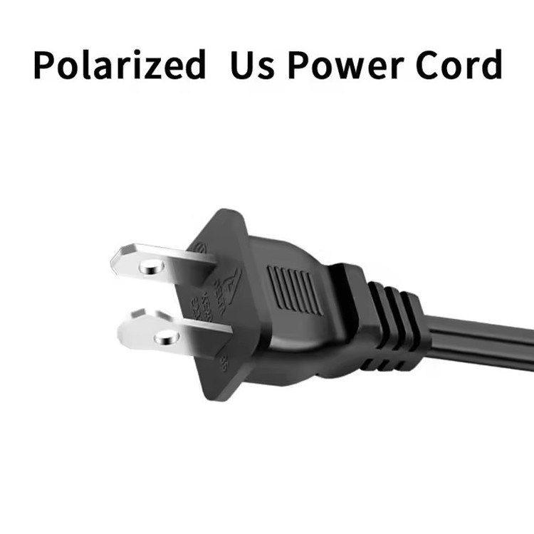 Cobre puro de buena calidad 120V 18 Awg 2pin C7 línea de extensión Spt-2 Cordón de alimentación de CA blanco 5FT 2 Prong para la vuelta de electrodomésticos