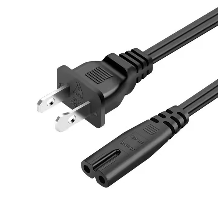 Cobre puro de buena calidad 120V 18 Awg 2pin C7 línea de extensión Spt-2 Cordón de alimentación de CA blanco 5FT 2 Prong para la vuelta de electrodomésticos