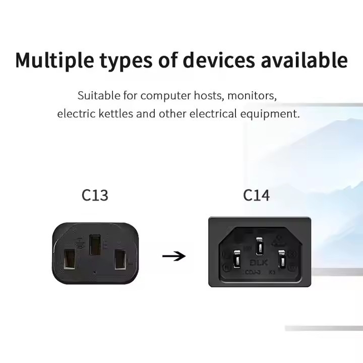 Cable de línea de extensión 3G negro Cable de alimentación CA en stock Cobre IEC Europa UE VDE puro CEE PVC 0.75mm 1.5M Caja de cartón