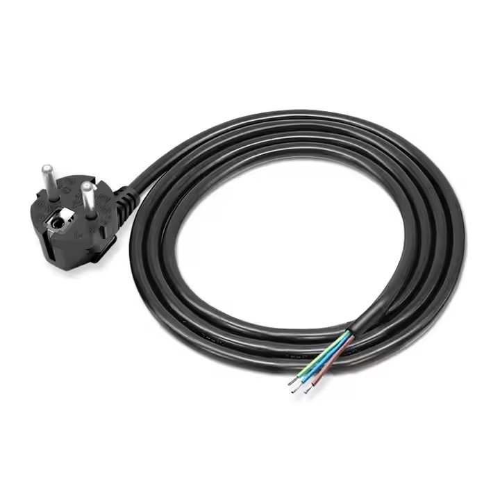Buen vendedor EU Cordón de alimentación 3G 18 Awg 1.5M Cabeza única Cuello de alambre desnudo Cuello de estaño pelado Para electrodomésticos o herramientas eléctricas