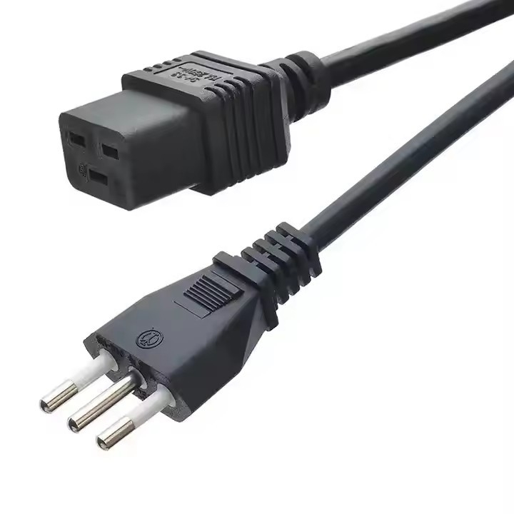 Iec-60320 3 Prong H05vv - F 3G 0.75 Conector de C19 a C20 Conector de conductor de cobre Cable de cable de alimentación para electrodomésticos