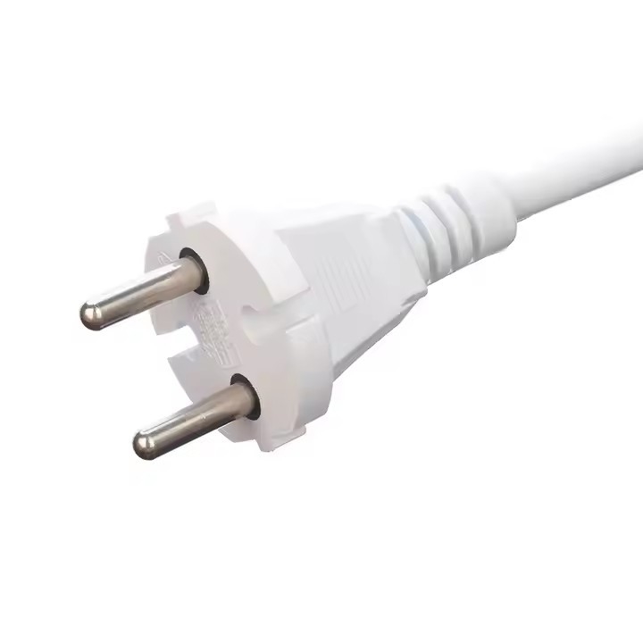 Fabrica Directa VDE 10A Cables de alimentación de calidad Cables de extensión Blanco 2 Pin Enchufes y enchufes para electrodomésticos