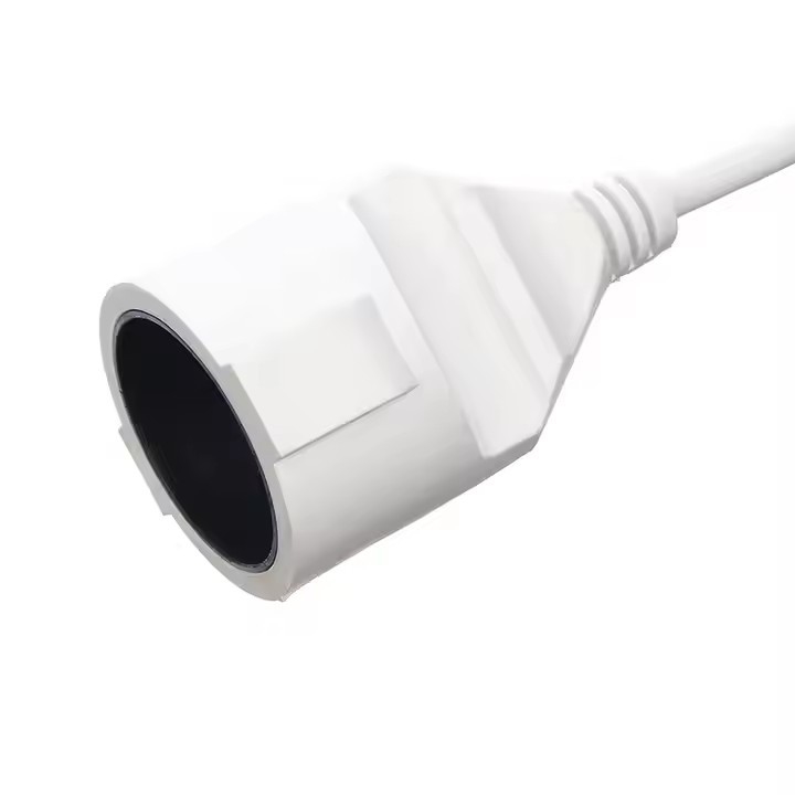 Fabrica Directa VDE 10A Cables de alimentación de calidad Cables de extensión Blanco 2 Pin Enchufes y enchufes para electrodomésticos
