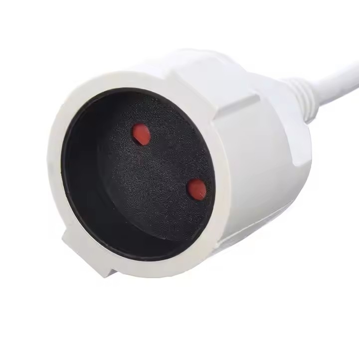 Fabrica Directa VDE 10A Cables de alimentación de calidad Cables de extensión Blanco 2 Pin Enchufes y enchufes para electrodomésticos