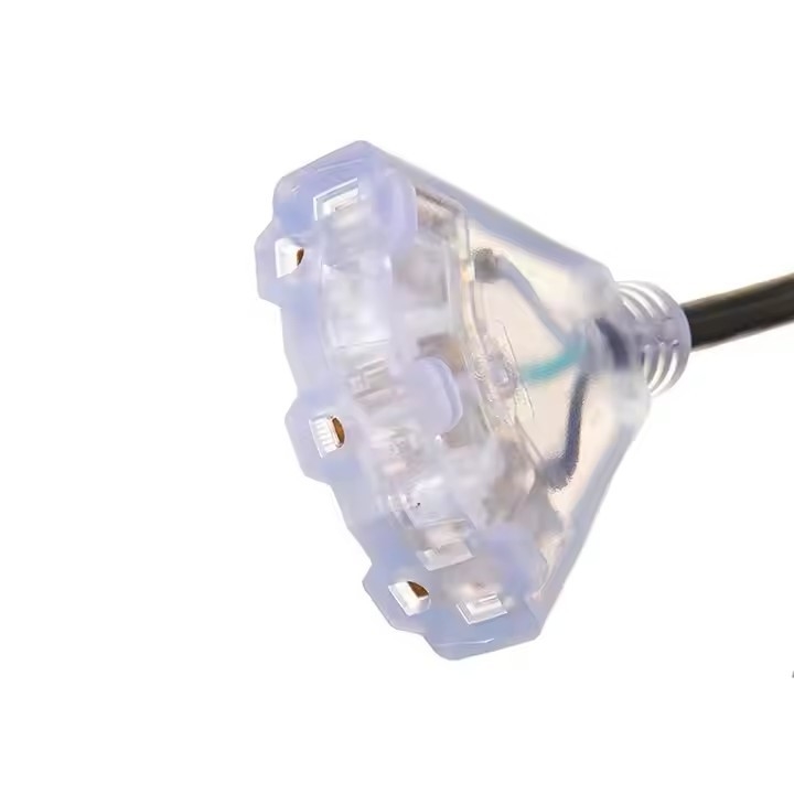 Aprobación ETL de servicio pesado US 3 puntas de 10 pies de largo 12 cables de extensión de calibre 50 pies 2 puntas de luz