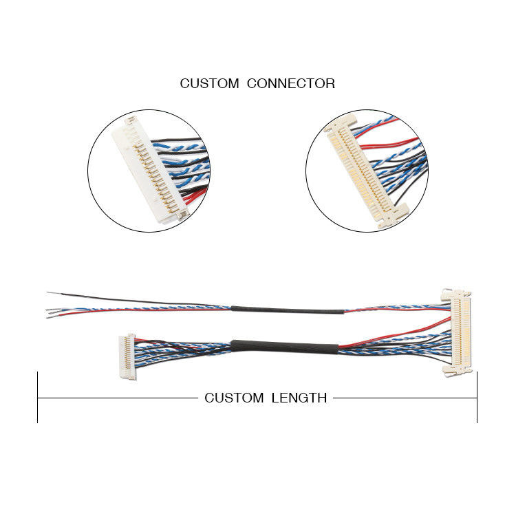 Arneses de alambre FI S20S 20 Pin 1,25 mm Pitch JAE Display Lvds Cable