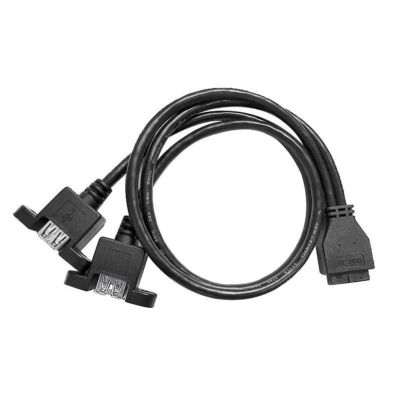 El cableado de la industria, el arnés USB 3.0 y el panel montado en una placa base personalizada