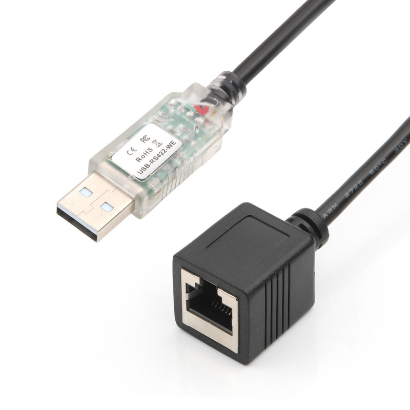 USB RS422 a RJ45 8P8C Cable de adaptador de depuración de red industrial con revestimiento de níquel femenino WB-1800-BT