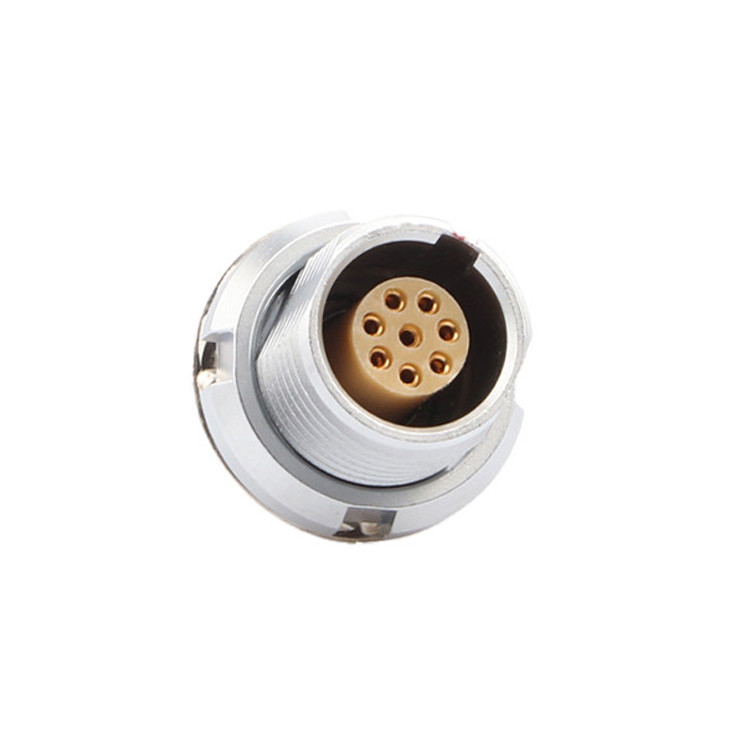 Conector circular de 8 pines redondo, impermeable, tipo de empuje y tira