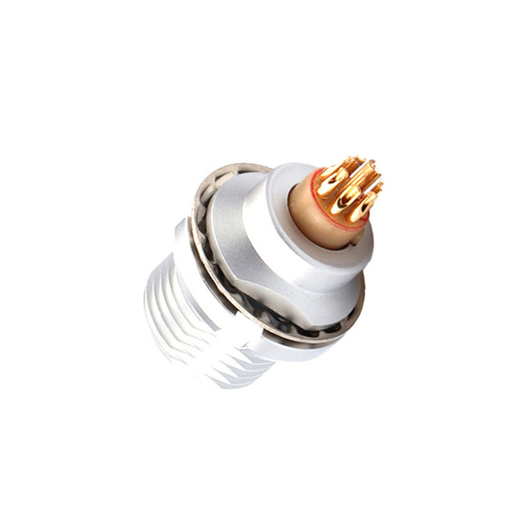 Conector circular de 8 pines redondo, impermeable, tipo de empuje y tira