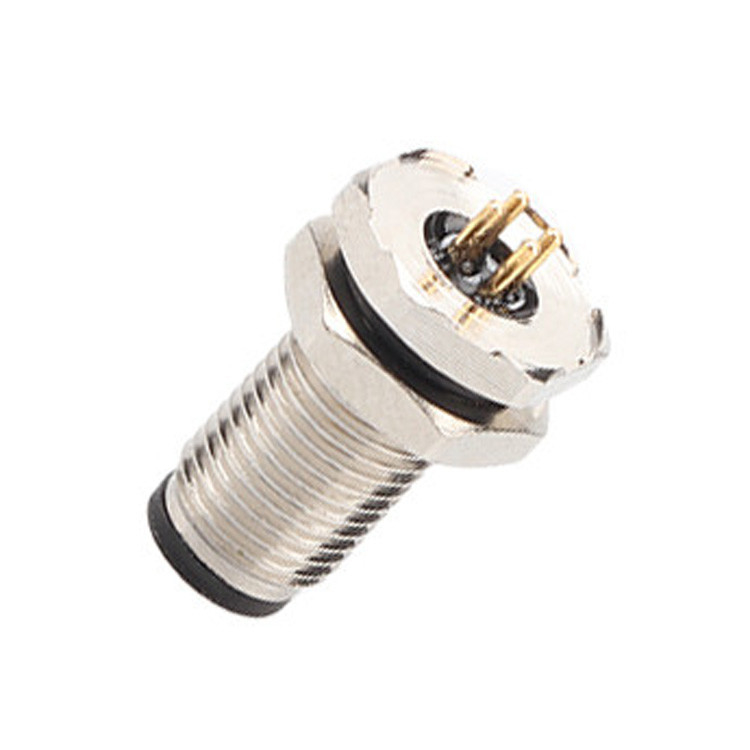 Conector circular de fábrica M5 Código-A Serie de panel impermeable Flange de PCB macho soporte de toma de 3 núcleos y 4 núcleos
