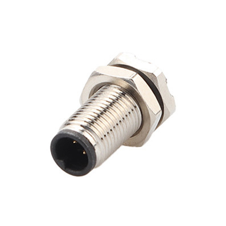 Conector circular de fábrica M5 Código-A Serie de panel impermeable Flange de PCB macho soporte de toma de 3 núcleos y 4 núcleos