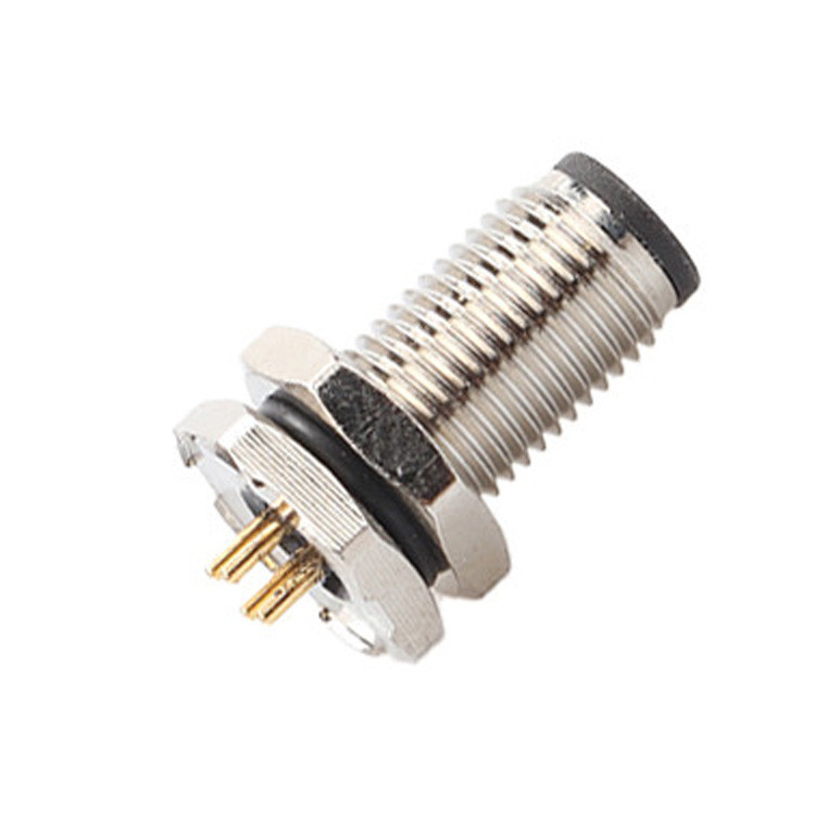 Conector circular de fábrica M5 Código-A Serie de panel impermeable Flange de PCB macho soporte de toma de 3 núcleos y 4 núcleos