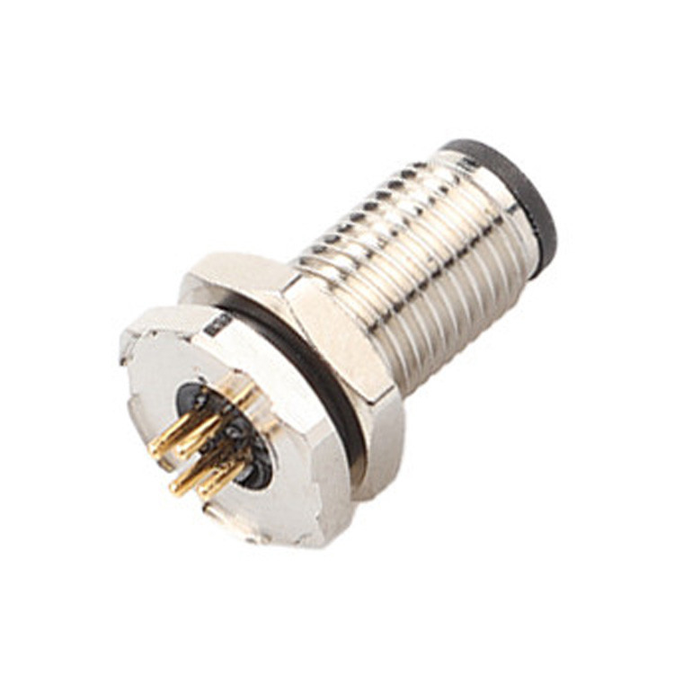 Conector circular de fábrica M5 Código-A Serie de panel impermeable Flange de PCB macho soporte de toma de 3 núcleos y 4 núcleos