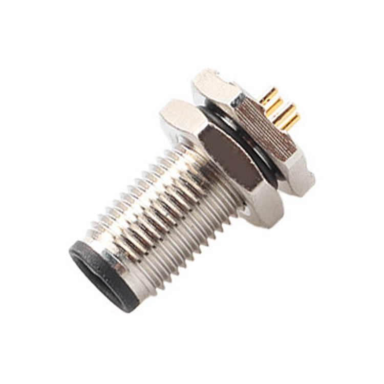 Conector circular de fábrica M5 Código-A Serie de panel impermeable Flange de PCB macho soporte de toma de 3 núcleos y 4 núcleos
