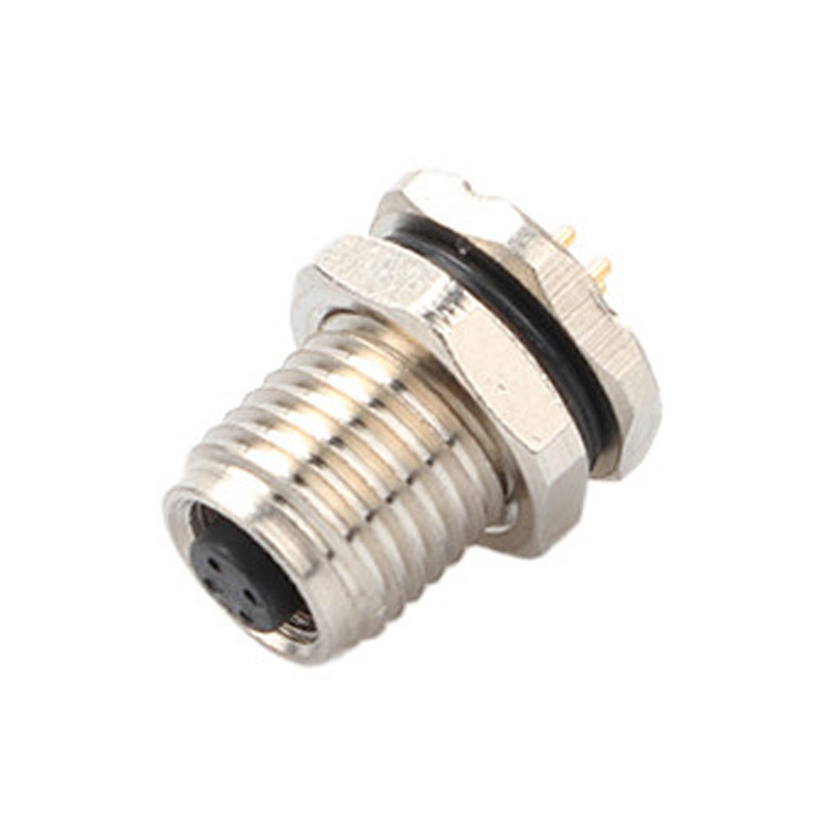 Fabrica de conector circular personalizado M5 código-A 4Pin Serie resistente al agua Mates femeninos con M5 panel de brida de PCB de toma masculina