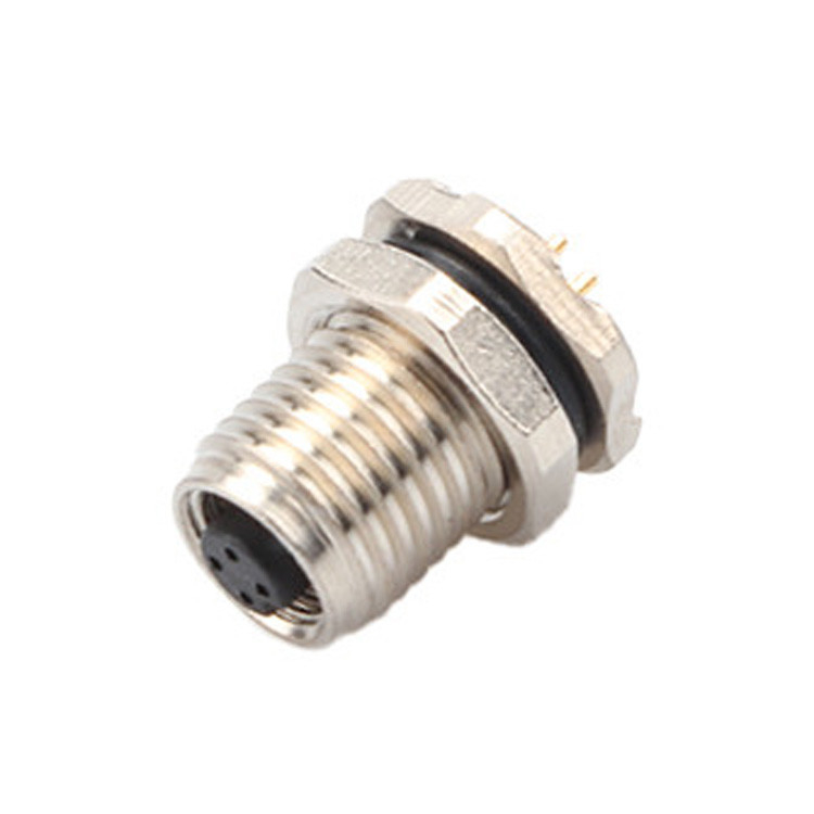 Fabrica de conector circular personalizado M5 código-A 4Pin Serie resistente al agua Mates femeninos con M5 panel de brida de PCB de toma masculina