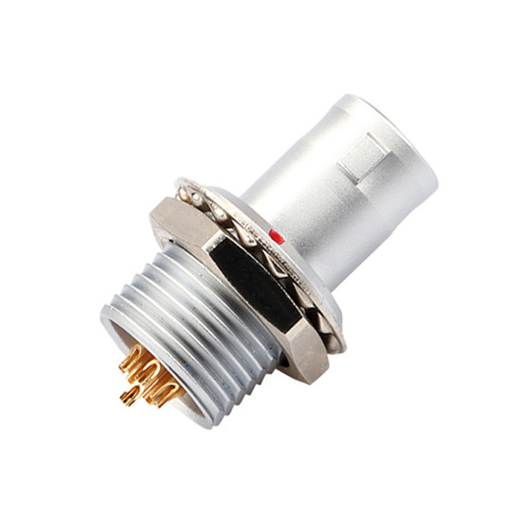 Solución industrial para el bloqueo automático de empuje-tirón 8Pin T2 panel de conector circular enchufe fijo sin dispositivo de bloqueo