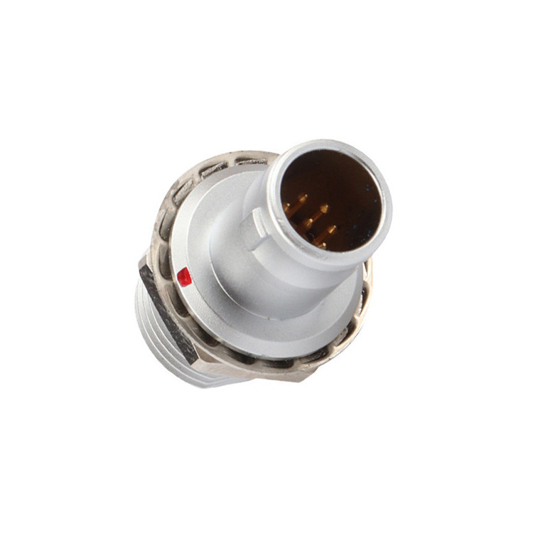 Solución industrial para el bloqueo automático de empuje-tirón 8Pin T2 panel de conector circular enchufe fijo sin dispositivo de bloqueo