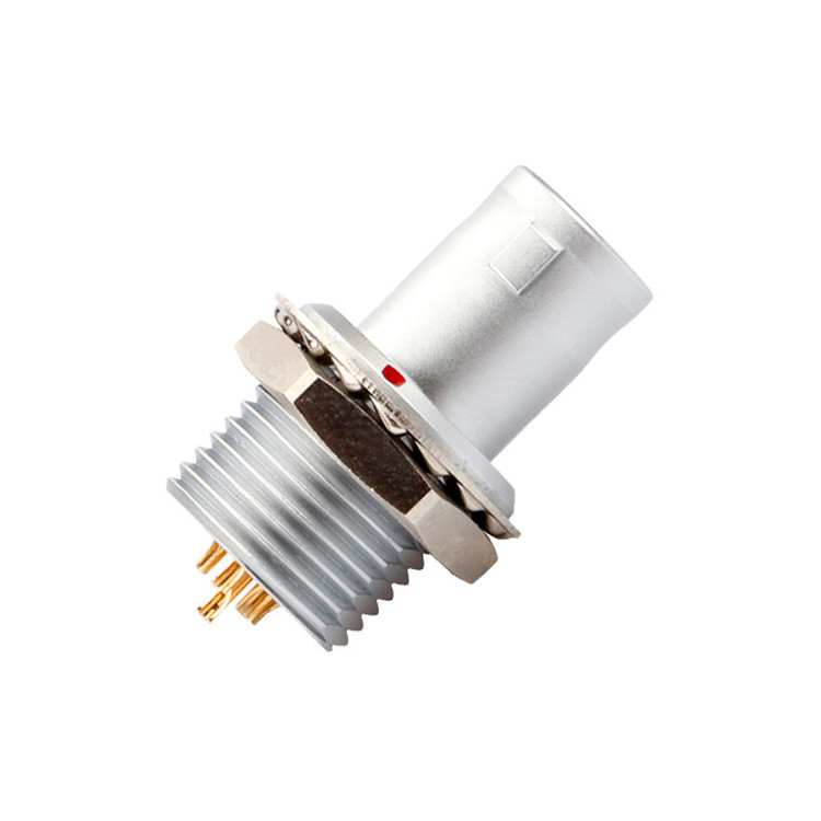 Solución industrial para el bloqueo automático de empuje-tirón 8Pin T2 panel de conector circular enchufe fijo sin dispositivo de bloqueo