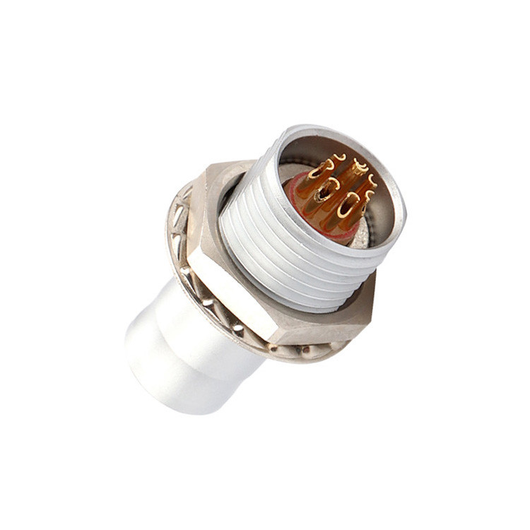 Solución industrial para el bloqueo automático de empuje-tirón 8Pin T2 panel de conector circular enchufe fijo sin dispositivo de bloqueo