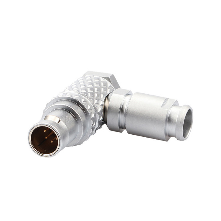 Conector circular de 5 pines de 90° de ángulo T3 Serie B para control industrial
