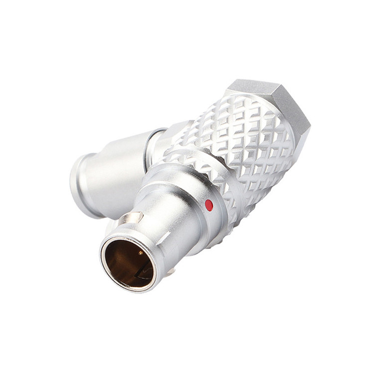 Conector circular de 5 pines de 90° de ángulo T3 Serie B para control industrial