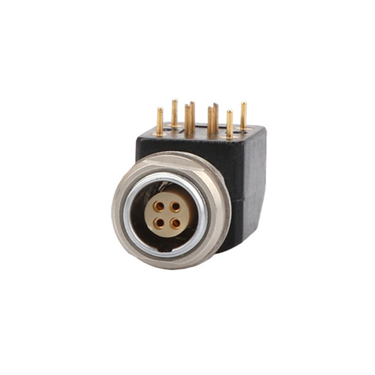 Serie B Z12 4Pin doble tuerca de ángulo fijo conector de ángulo 90° doble tuerca de ángulo fijo para placas de circuitos impresos