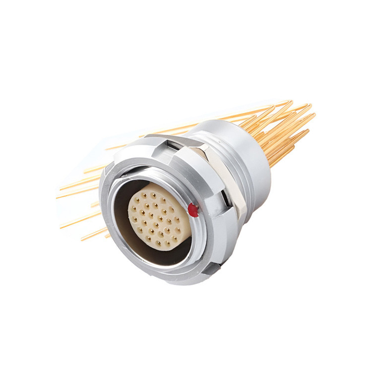 Conector circular de empuje y tira de serie B de tipo multi-núcleo, núcleo de aguja de soldadura de 2 ~ 32 núcleos (directo o en ángulo)