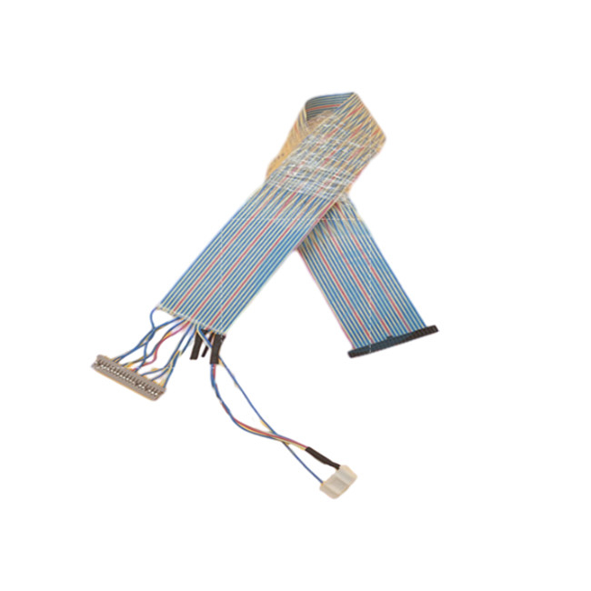 cable de cinta plano multicolor del par trenzado 30AWG con el conector IDC/DF14