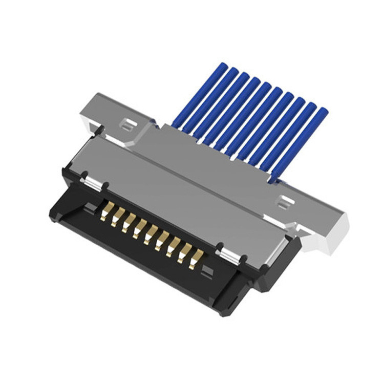 Conjunto de cable microcoaxial 20345-010T32R con anchura de 0,4 mm y conexión microcoaxial LVDS de tipo de apareamiento horizontal de 10 pines