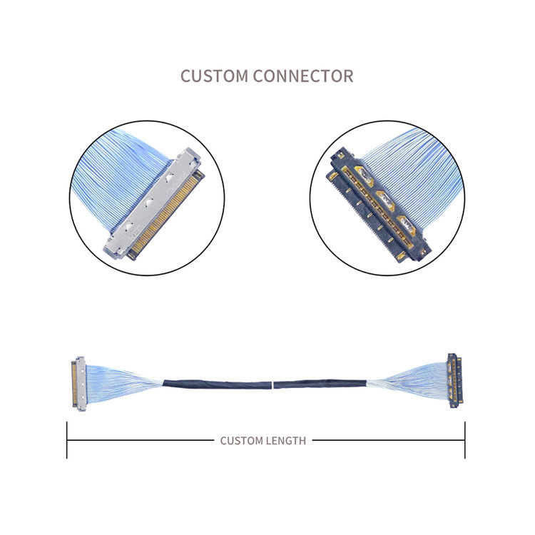 Aplicación de microcables coaxial con KEL XSL20-48S 0,25 mm de inclinación, 44AWG y 46AWG