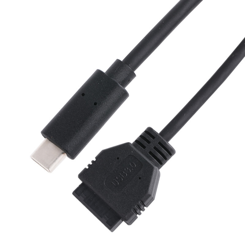 20P Femenino USB 3.0 Tipo-C para el cable de adaptador de IDC Resistente interno El cable de PVC negro OEM ODM