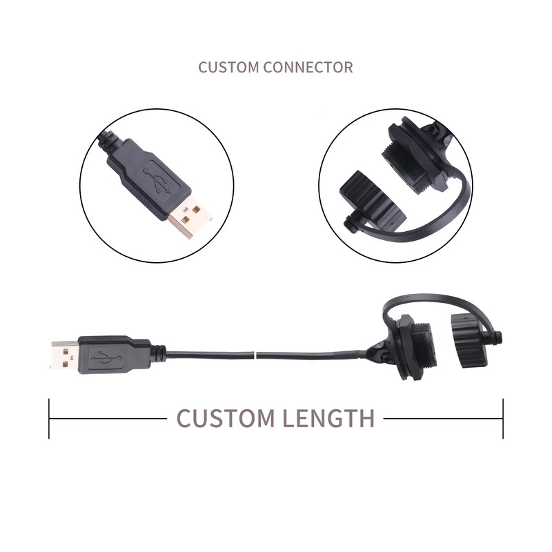 El USB 2,0 un conector hembra con el escudo y el casquillo a USB 2,0 un usb telegrafía hecho a medida