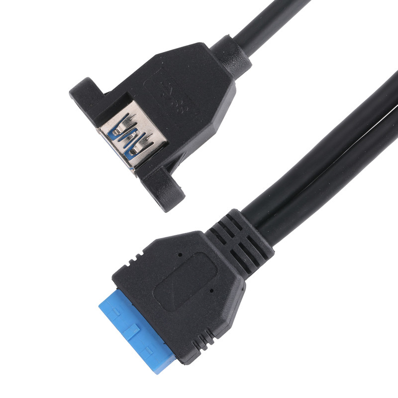 USB 3.0 Panel frontal placa base 19/20 Pin Cable a USB Adaptador de separación femenino Conector de extensión