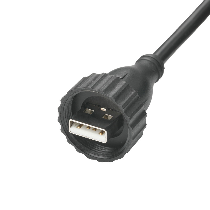 Interfaz impermeable USB2.0 tipo A masculino tipo M para cable USB2.0 cable de conexión de datos fijos industriales para vehículo