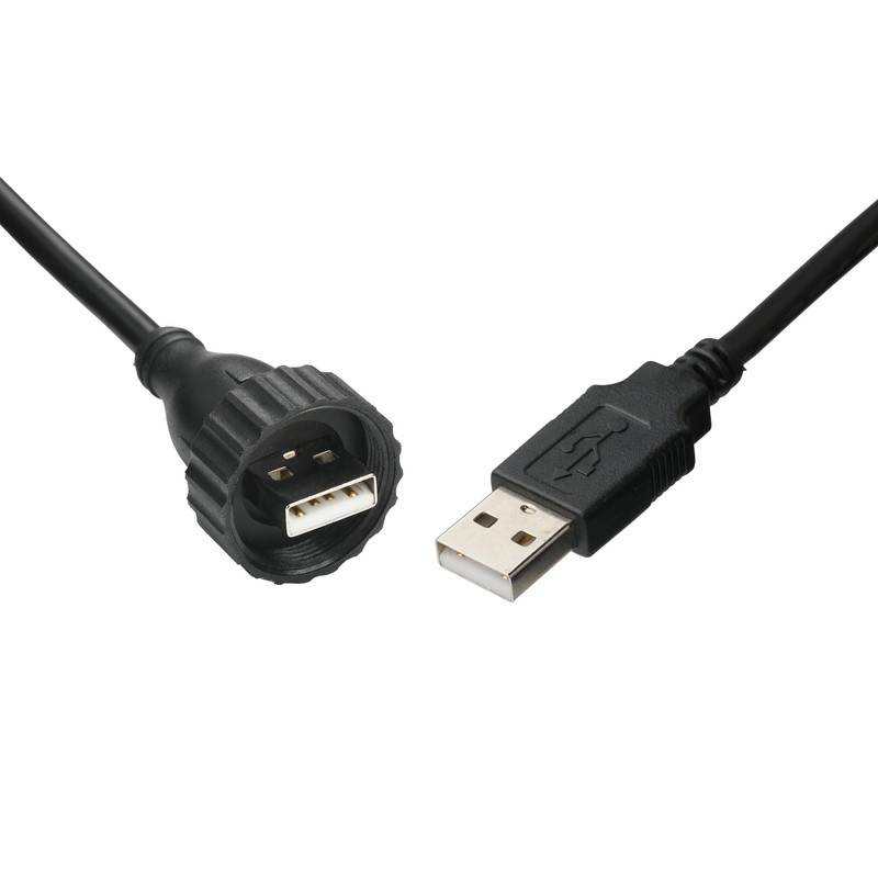 Interfaz impermeable USB2.0 tipo A masculino tipo M para cable USB2.0 cable de conexión de datos fijos industriales para vehículo
