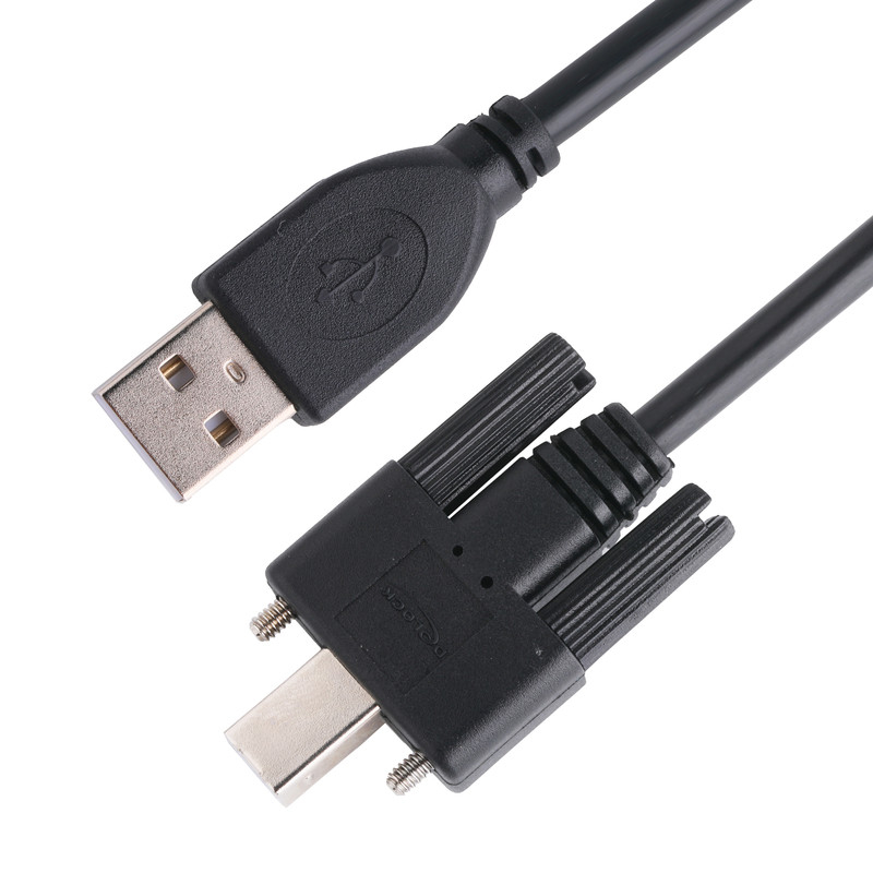 trenza Negro UL conector de impresora cable USB 2.0 Tipo A a Tipo B bloqueo