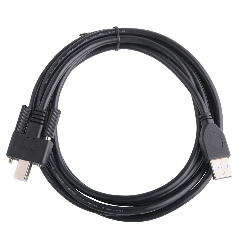 trenza Negro UL conector de impresora cable USB 2.0 Tipo A a Tipo B bloqueo