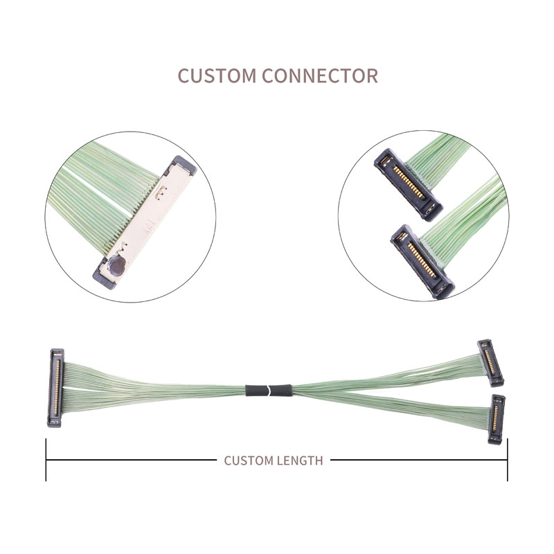 I-Pex Cabline ss 35P Micro Cable Coaxial 20380-035t-06 Lvds Conector 0,4 mm Ángulo recto de inclinación