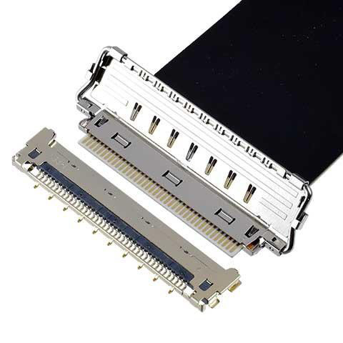 I-PEX Dirección de apareamiento Horizontal 20856-050T-01 FFC Cable coaxial 50P 0,4 mm Pitch Personalizado OEM / ODM