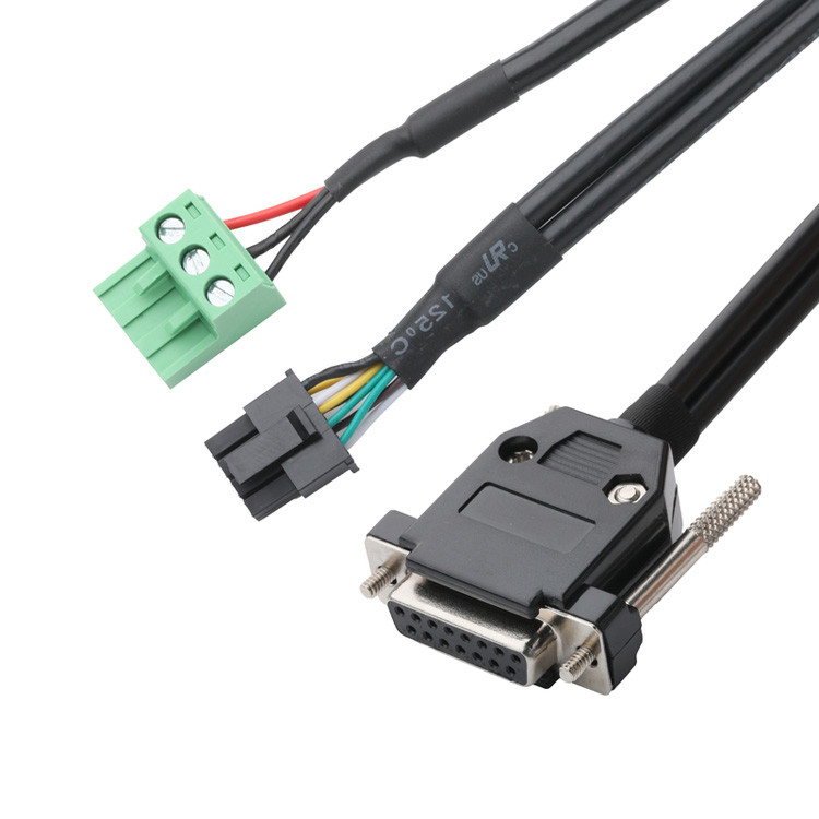 Conectores de cable industrial personalizados, tono de 3,0 mm DB-15P Femenino a HSG 43025-0800 y tono de 5,8 mm 691352710003