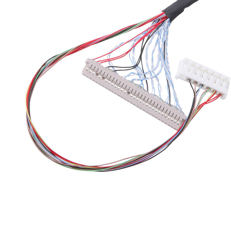 Conector micro-coaxial de tipo de acoplamiento horizontal para ensamblaje de cable Lvds de 40 pines personalizado con cable Lcd Lvds de 0,5 mm de altura